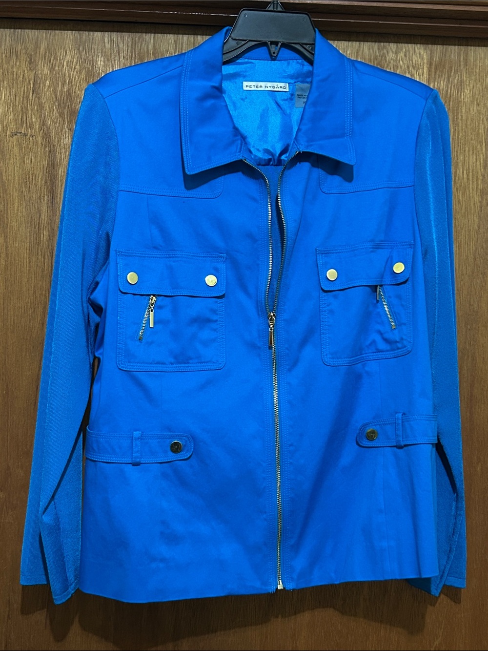 Peter Nygard Royal Blue Utility Zip Jacket - Women's